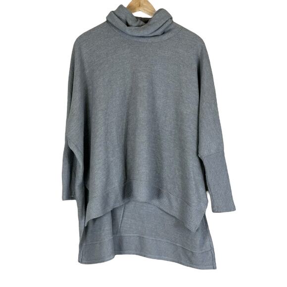 Cherish Tunic Sweater Womens XS Gray Tunic High Low Stretch Oversized Cozy - Picture 1 of 5